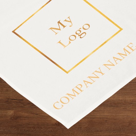Ivory gold salon business logo korte tafelloper