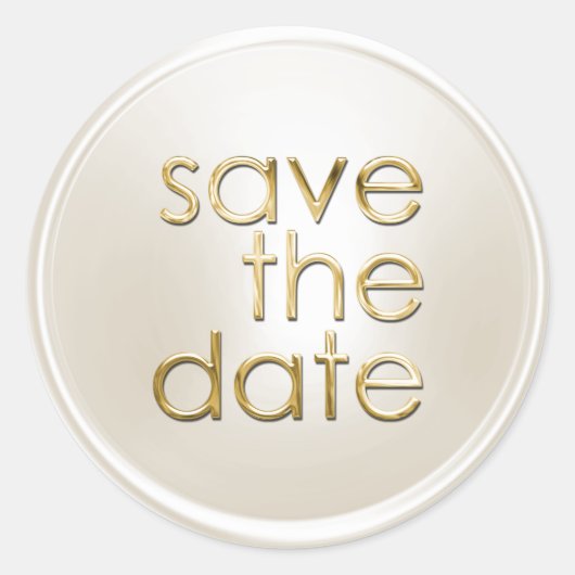 Ivory Gold Save the Date Envelope Seal Ronde Sticker (Voorkant)