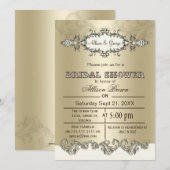 Ivory Gold Scroll Elegant vrijgezellenfeest nodigt Kaart (Voorkant / Achterkant)