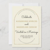 Ivory Gold speelde unieke kalligrafie bruiloft Kaart (Voorkant)