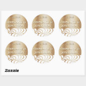 Ivory Gold Swirl Gold Wedding Seal Ronde Sticker (Vel)