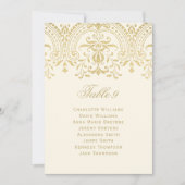 Ivory Gold Wedding Chart Table Number Kaart (Voorkant)