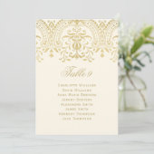 Ivory Gold Wedding Chart Table Number Kaart (Staand voorkant)