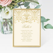Ivory Gold Wedding Chart Table Number Kaart