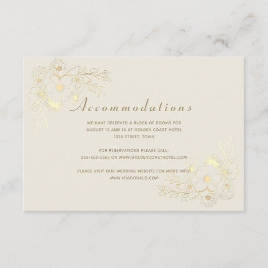 Ivory Gold Wedding Hotel Info Kaart (Voorkant)