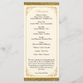 Ivory Gold Wedding Jubileum Vow Verlengingsprogram Programmakaart (Achterkant)