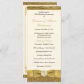 Ivory Gold Wedding Jubileum Vow Verlengingsprogram Programmakaart (Voorkant / Achterkant)