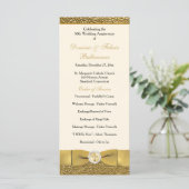 Ivory Gold Wedding Jubileum Vow Verlengingsprogram Programmakaart (Staand voorkant)