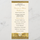 Ivory Gold Wedding Jubileum Vow Verlengingsprogram Programmakaart (Voorkant)