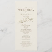 Ivory Gold Wedding Programme Programmakaart (Voorkant)