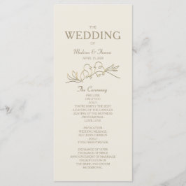 Ivory Gold Wedding Programme Programmakaart