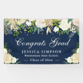 Ivory Golden Floral Modern Afstuderen Afstuderen Spandoek