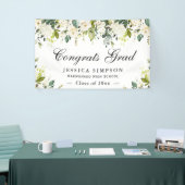 Ivory Golden Floral Modern Afstuderen Afstuderen Spandoek