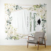 Ivory Golden Floral Modern Photo Afstudeerder Acht Wandkleed (In Situ (horizontaal))