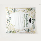 Ivory Golden Floral Modern Photo Afstudeerder Acht Wandkleed (Voorkant (horizontaal))