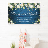 Ivory Golden Floral Rustic Afstuderen Afstuderen v Spandoek (Insitu)