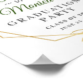 Ivory Golden Floral Welcome Graduation Party Poster (Hoek)