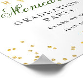 Ivory Golden Floral Welcome Graduation Party Poster (Hoek)