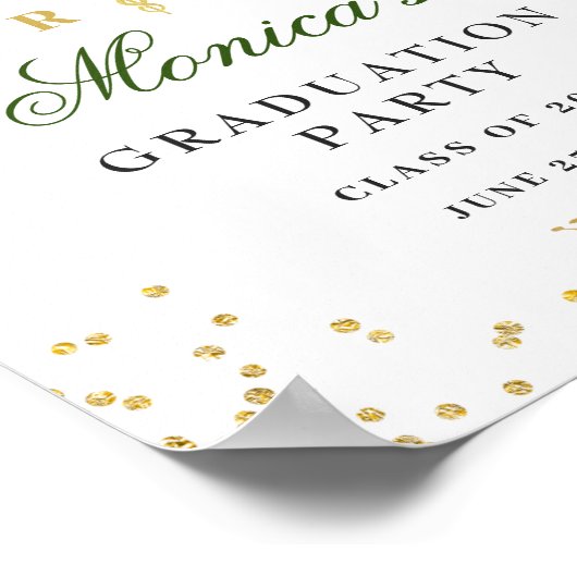 Ivory Golden Floral Welcome Graduation Party Poster (Hoek)