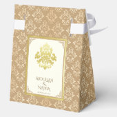 Ivory Goud Damast Elegantie Islamitische Moslim Br Bedankdoosjes (Achterkant)