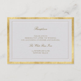Ivory Gouden Bruiloft Formeel Elegant Ontvangst Informatiekaartje