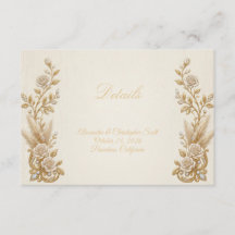 Ivory Gouden Trouw Details Kaart Elegant Klassiek