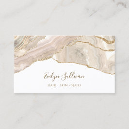 Ivory goudglitter-agaat visitekaartje