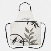 Ivory & Gray Hummingbird + Jouw naam Kitchen Schort (Voorkant)