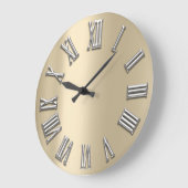 Ivory Gray Metal Gray Silver Roman Number Grote Klok (Hoek)