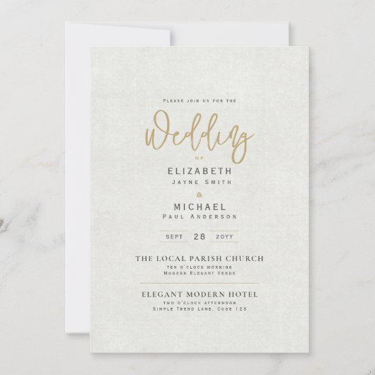 Ivory Gray Weddenschap Direct Digital Download Kaart (Voorkant)