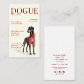 Ivory Great Dane Dogue Magazine Business Card Visitekaartje (Voorkant / Achterkant)