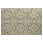 Ivory Green Blue Pink Peacock Collage Stof (Yard (91,4 cm))