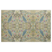 Ivory Green Blue Pink Peacock Collage Stof (Fat Quarter)