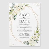 Ivory Green Floral Geometric sparen de Magnet van  (Voorkant)