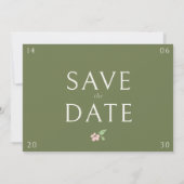 Ivory & Green | Floral Rose Wedding Save The Date (Achterkant)