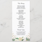 Ivory Green Floral Wedding Programme Programmakaart (Achterkant)