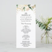 Ivory Green Floral Wedding Programme Programmakaart (Staand voorkant)
