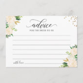 Ivory Green Gold Floral Greenery Advieskaart (Voorkant)