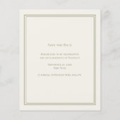Ivory green monogram wreath birthday Save the Date Flyer (Achterkant)