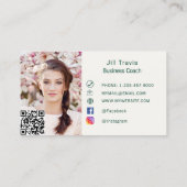 Ivory green qr code social media photo logo visitekaartje (Achterkant)