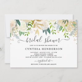 Ivory Greenery Gold Bloom Vrijgezellenfeest Kaart