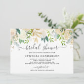 Ivory Greenery Gold Bloom Vrijgezellenfeest Kaart (Staand voorkant)