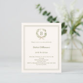 Ivory greenery wreath monogram Birthday invitation (Staand voorkant)