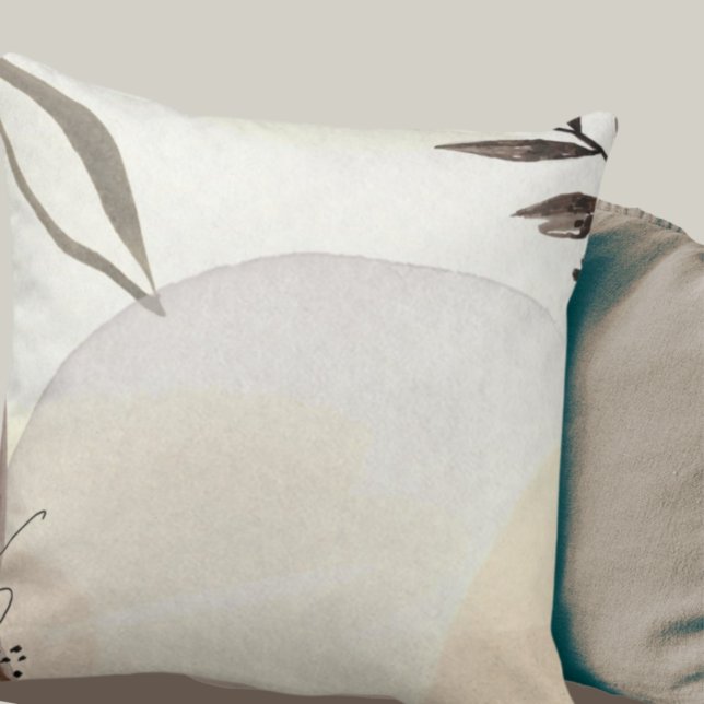 Ivory Grey & Brown Minimal Natural Abstract Kussen (Creator heeft geüpload)