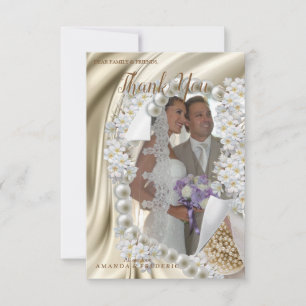 Ivory, groen, blauw, gouden zijde en bruiloft - Ha RSVP Kaartje