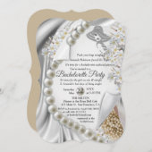 Ivory, groen, blauw, gouden zijde en parels Vrijge Kaart (Voorkant / Achterkant)