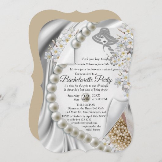 Ivory, groen, blauw, gouden zijde en parels Vrijge Kaart (Voorkant / Achterkant)