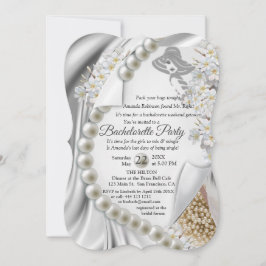 Ivory, groen, blauw, gouden zijde en parels Vrijge Kaart