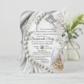 Ivory, groen, blauw, gouden zijde en parels Vrijge Kaart (Staand voorkant)