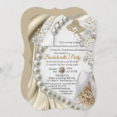 Ivory, groen, blauw, gouden zijde en parels Vrijge Kaart (Voorkant / Achterkant)